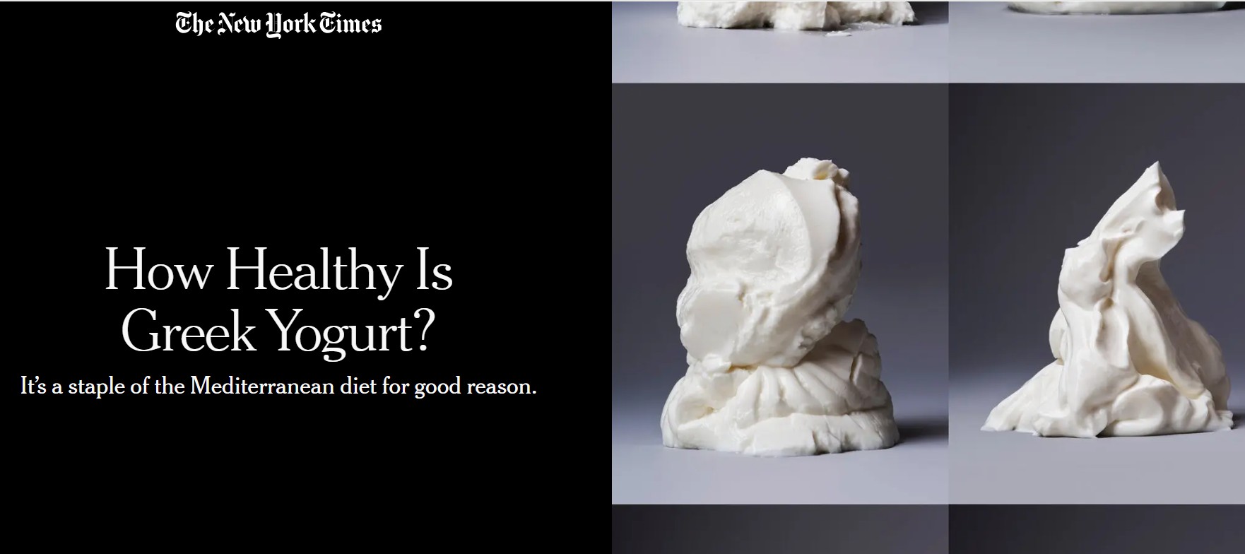 New York Times article on Greek yogurt health benefits